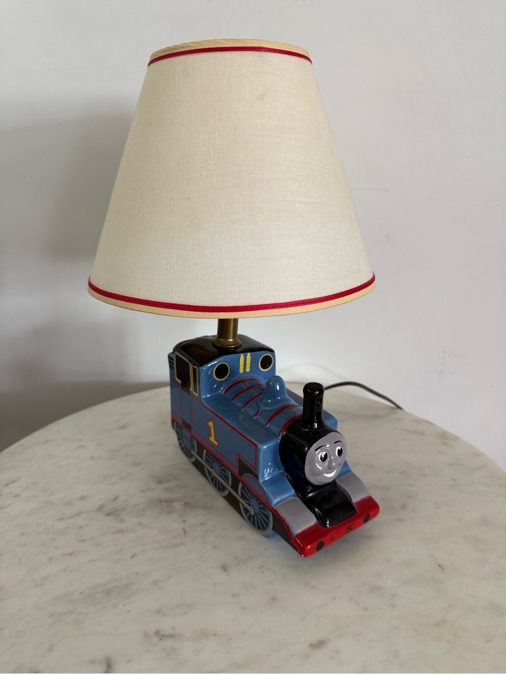 RARE Vintage 1980s Thomas the Tank Engine Ceramic Lamp Base Train Decor